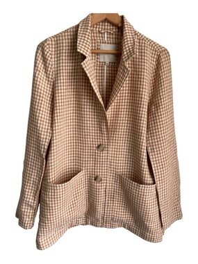 Linen Dorset Blazer in Gingham Check
Melange Check Earthen Sand Sz L